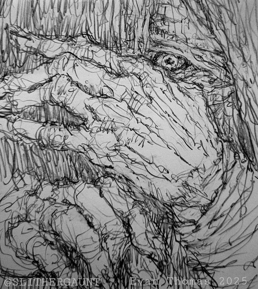 The Creation from Frankenstein, shielding his face.