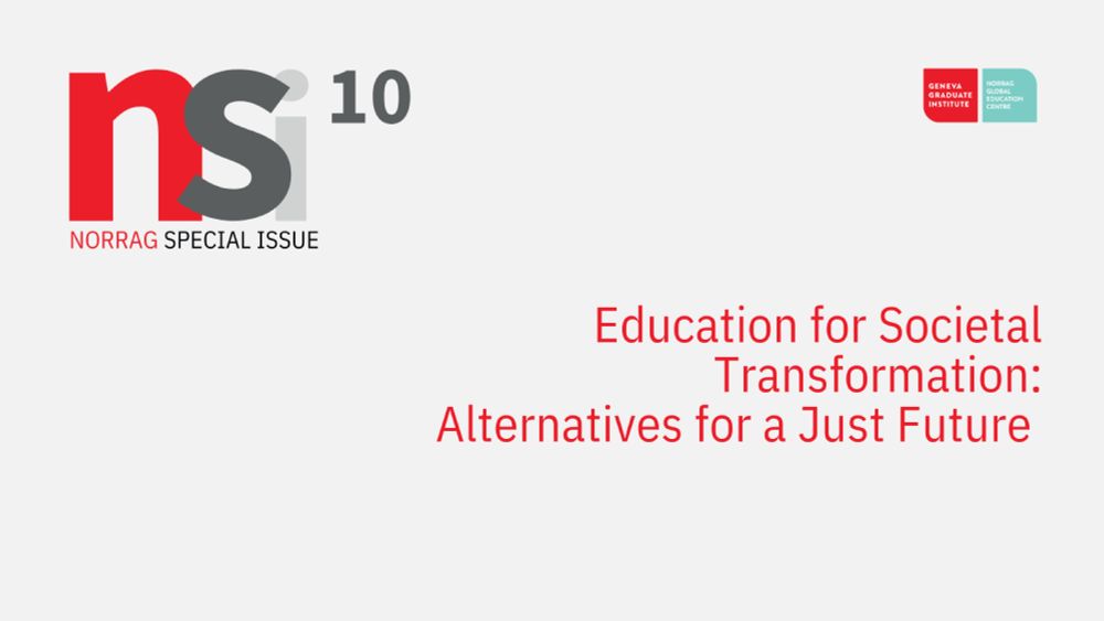 Launch NSI 10 - Education for Societal Transformation: Alternatives for a Just Future - NORRAG -