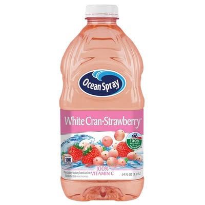 Photo of a bottle of White Cran x Strawberry drink by Ocean Spray.
