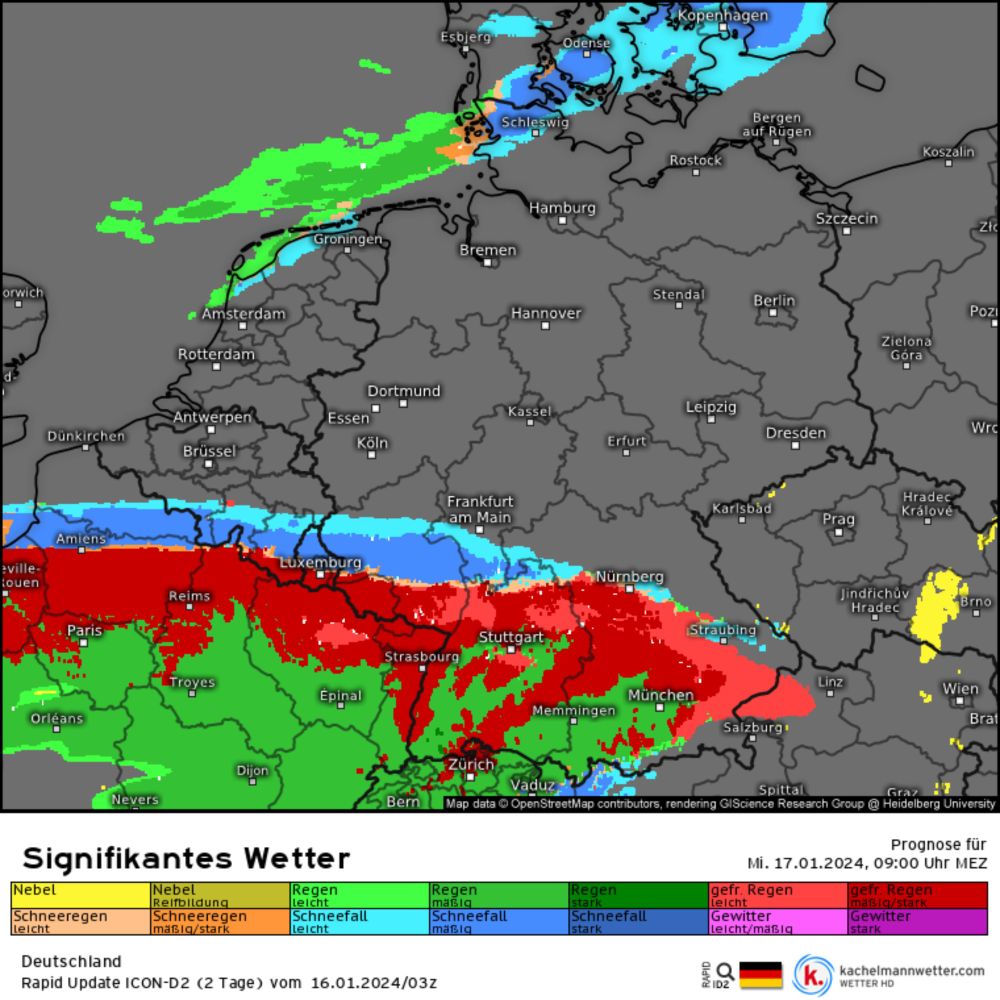 Modellkarten für Deutschland (Signifikantes Wetter) | Rapid Update ICON-D2 (2 Tage)