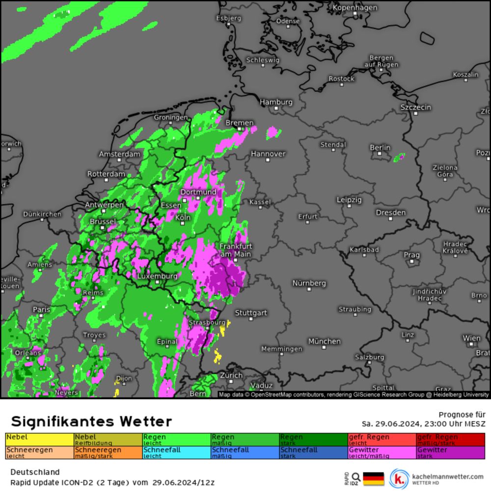 Modellkarten für Deutschland (Signifikantes Wetter) | Rapid Update ICON-D2 (2 Tage)