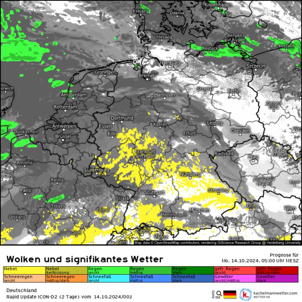 Modellkarten für Deutschland (Wolken und signifikantes Wetter) | Rapid Update ICON-D2 (2 Tage)