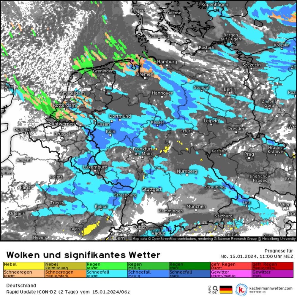Modellkarten für Deutschland (Wolken und signifikantes Wetter) | Rapid Update ICON-D2 (2 Tage)