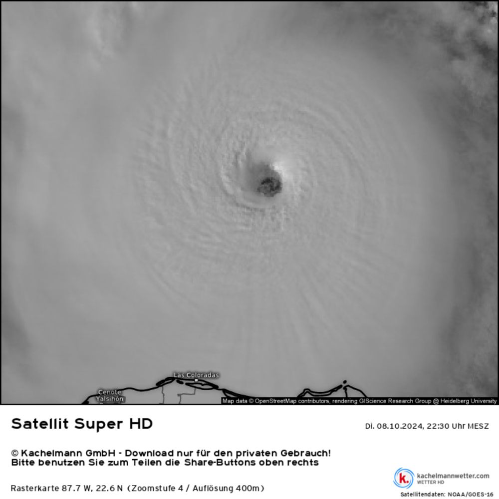 Satellit Super HD-Bild vom 08.10.2024, 22:30 Uhr - 87.7 W, 22.6 N