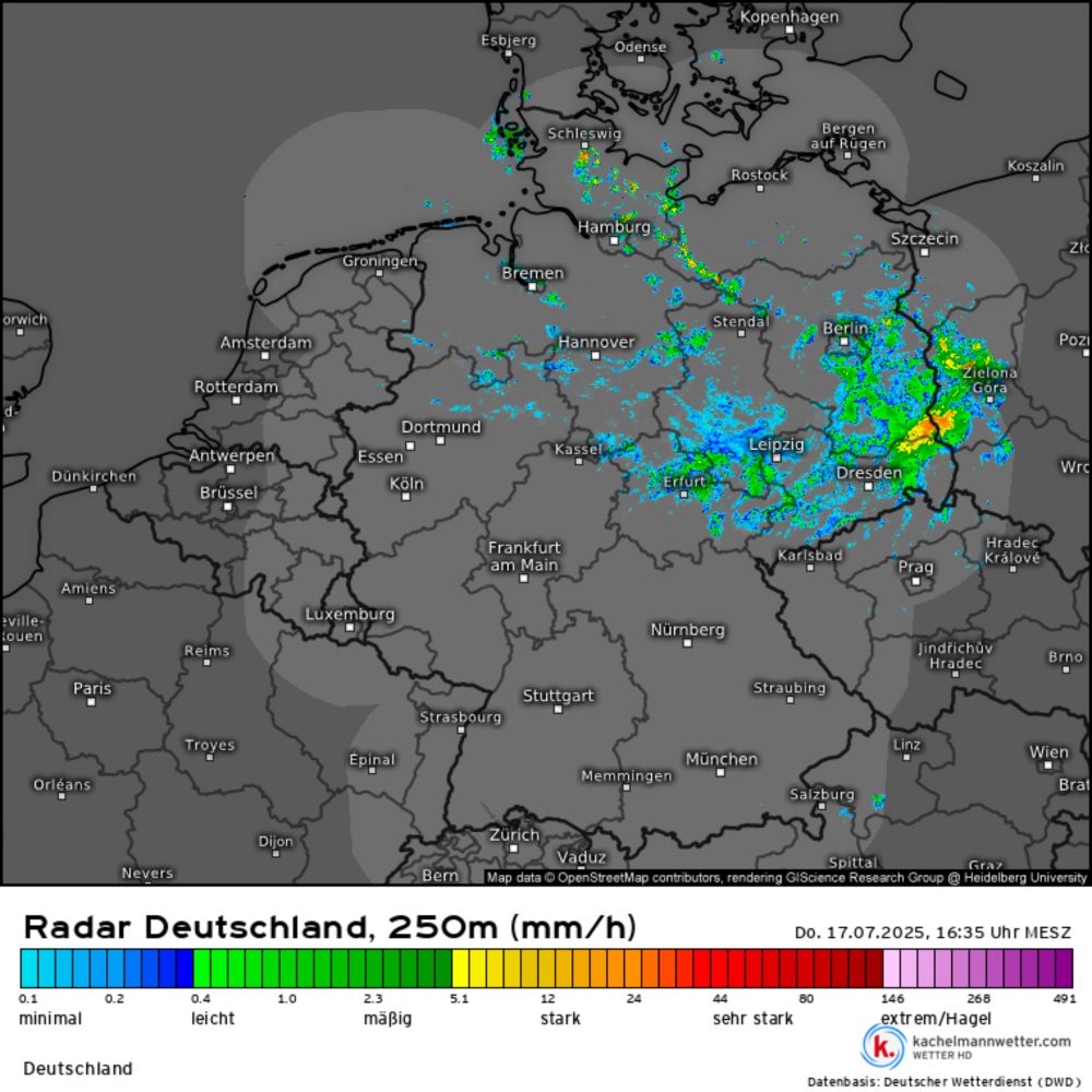 Radar HD+, Regenradar Deutschland