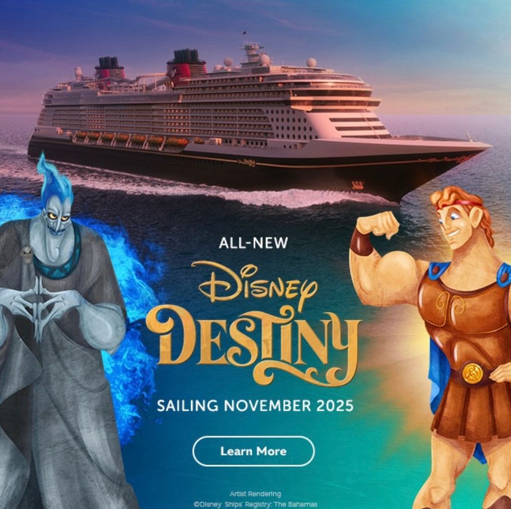 Screenshot of advertisement for Disney cruise