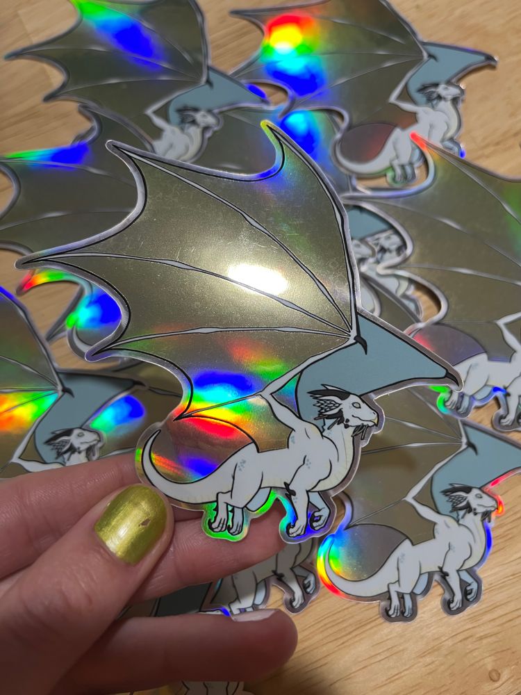 Holographic sticker of Saphine from Dragon Sanctuary 