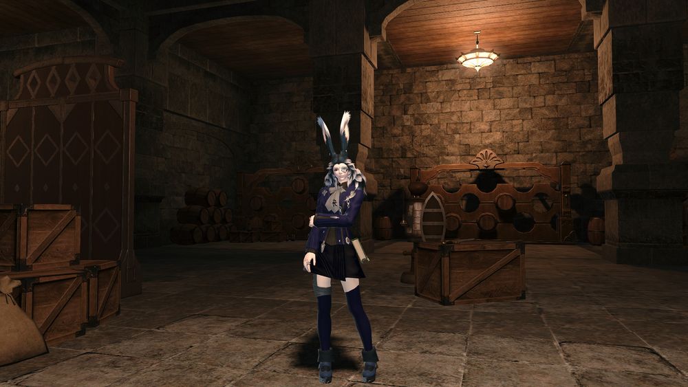 Adia stands in the Rising Stones, wearing a smart coat and short skirts. The tight clothing reveals the slight nature of her form, weakly muscled and slim.