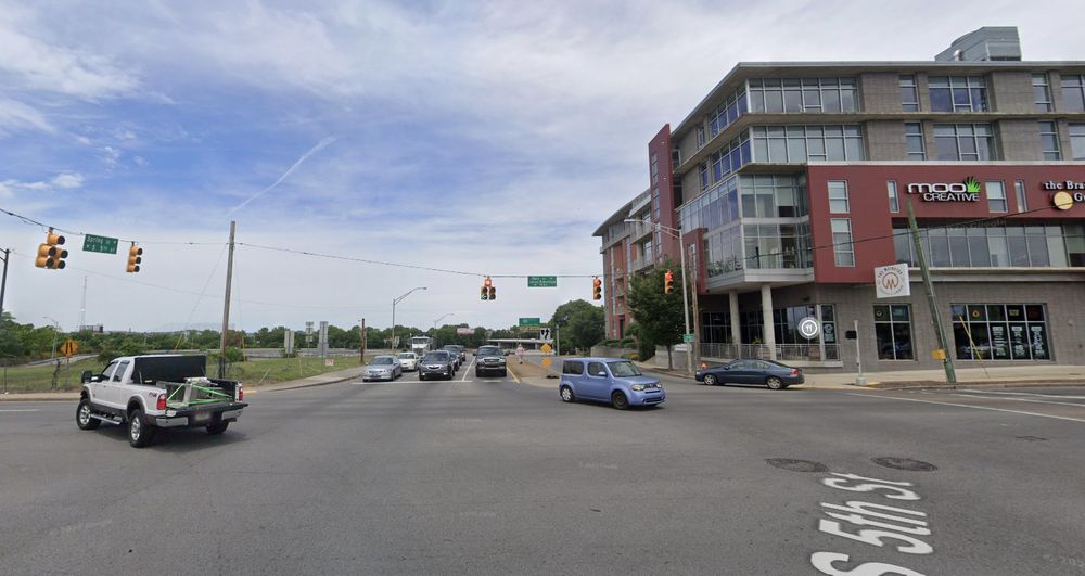 Google StreetView of the fatal crash location at 5th and Main