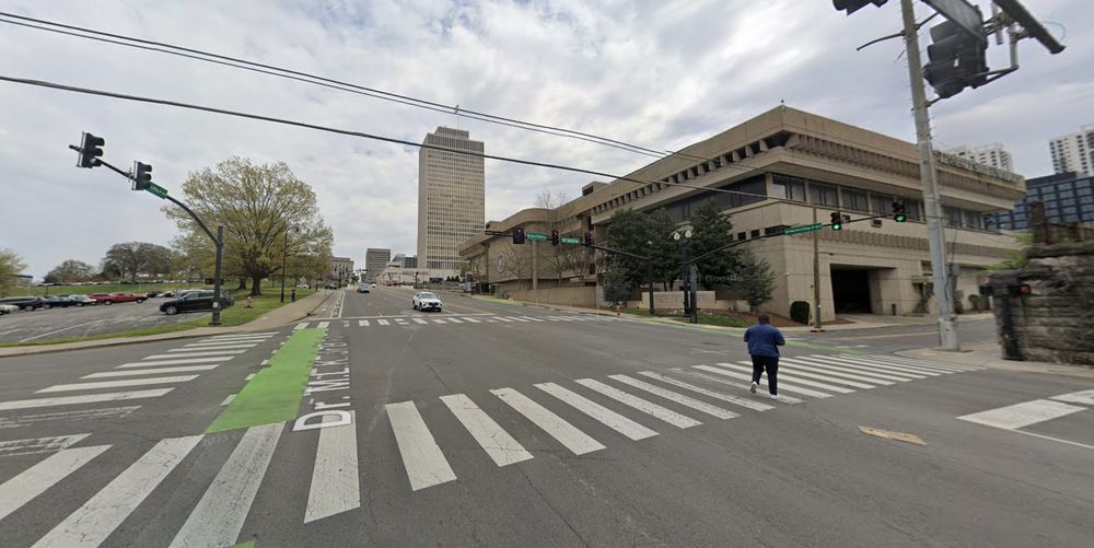 Google StreetView (Mar 2025) of the intersection where a fatal crash occurred at Dr. MLK Blvd and 10th Ave N