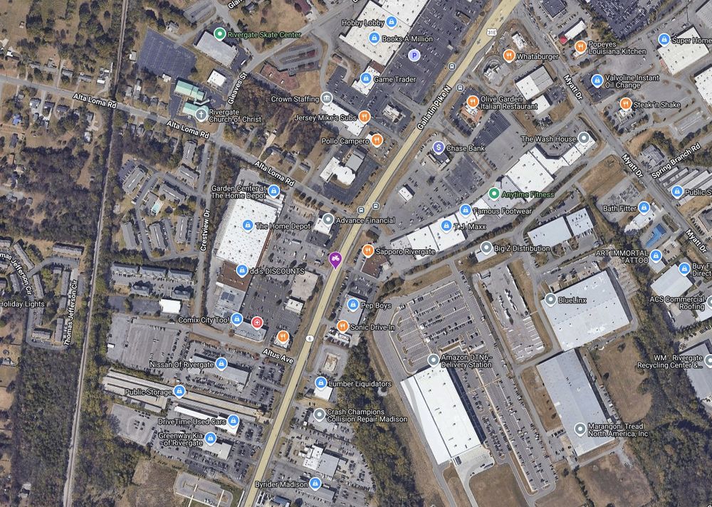 Fatal crash location on the 1500 block of Gallatin Pike N. Screen capture courtesy of: https://middletncycling.com/fatal-crash-reports/