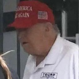 An image of Donald Trump going to a golf course and looking like death warmed over.