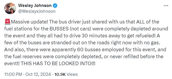 Text of a MAGA complaining about being stranded in the heat and horse manure at a Trump campaign rally in 2024.