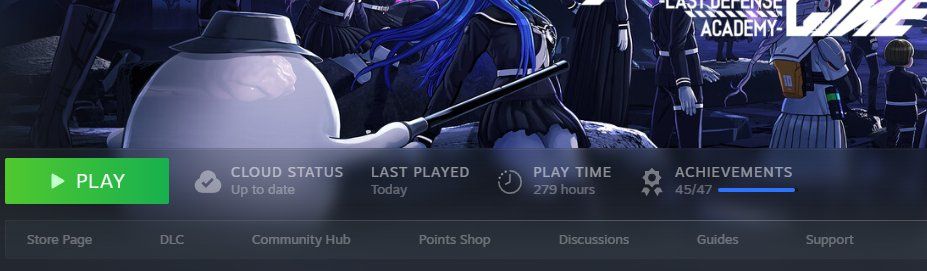 Image showing a play time of 279 hours in Steam