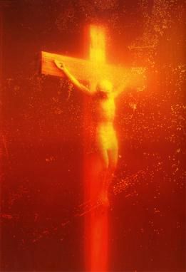 Immersion (Piss Christ) is a 1987 photograph by the American artist and photographer Andres Serrano. It depicts a small plastic crucifix submerged in a small glass tank of the artist's urine. The piece was a winner of the Southeastern Center for Contemporary Art's "Awards in the Visual Arts" competition,[1] which was sponsored in part by the National Endowment for the Arts, a United States Government agency that offers support and funding for artistic projects.