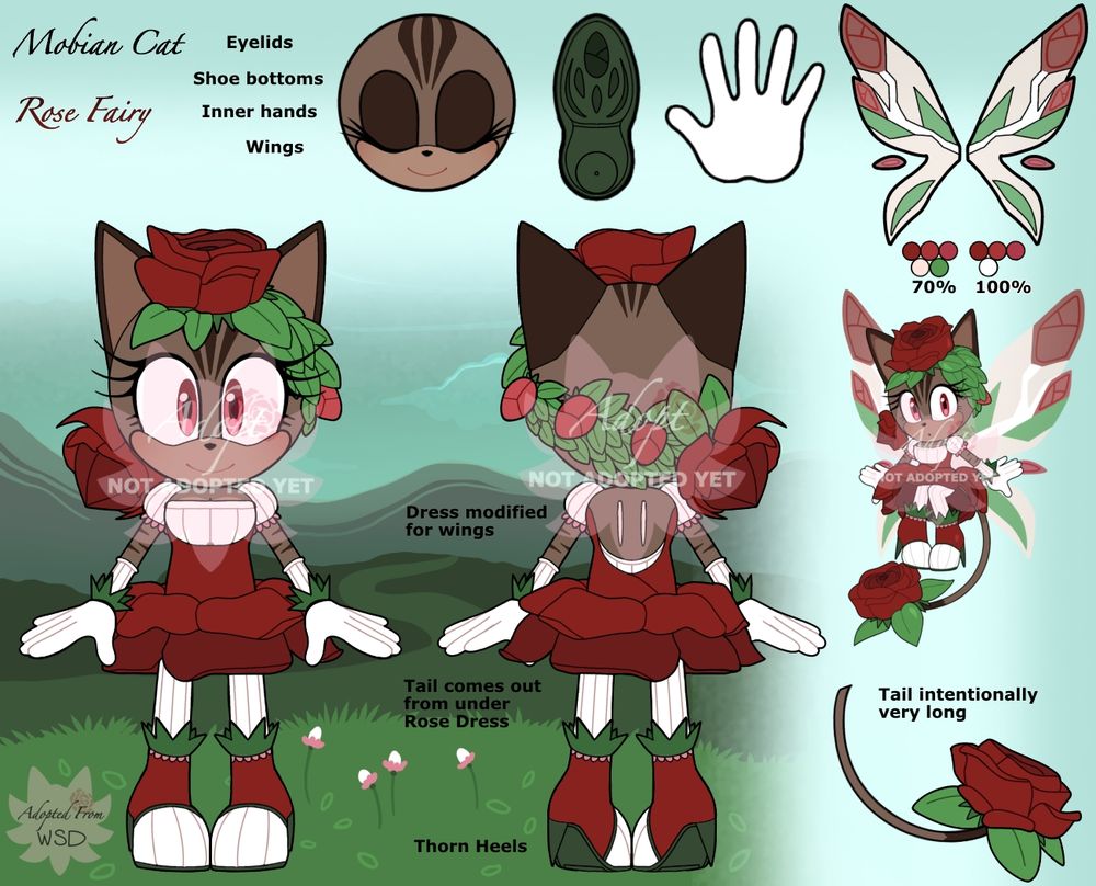 Mobian Cat Rose Fairy adopt design. 