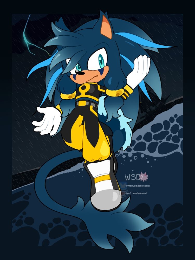 I personally love anything fantasy, so this Oc was a must try. I don't know why, but the pallette of this Oc gave me thunder - electric vibes. I was originally going to make lightning bounce off him. However, I wasn't sure if this character even had an ability like that, so I sticked with adding lightning somewhere in the background instead. 
Their swooshes of hair was very fun to draw, clothing was a bit of a challenge. That's another reason why I chose this Oc, it's a nice mix between enjoyable and complex needed in practice. 
In the end I believe it came out fairly decent. 