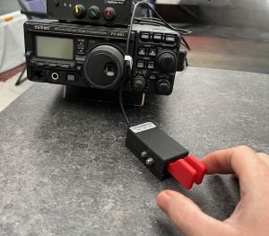 A typical Amateur Radio Setup with CW (morse) paddle
