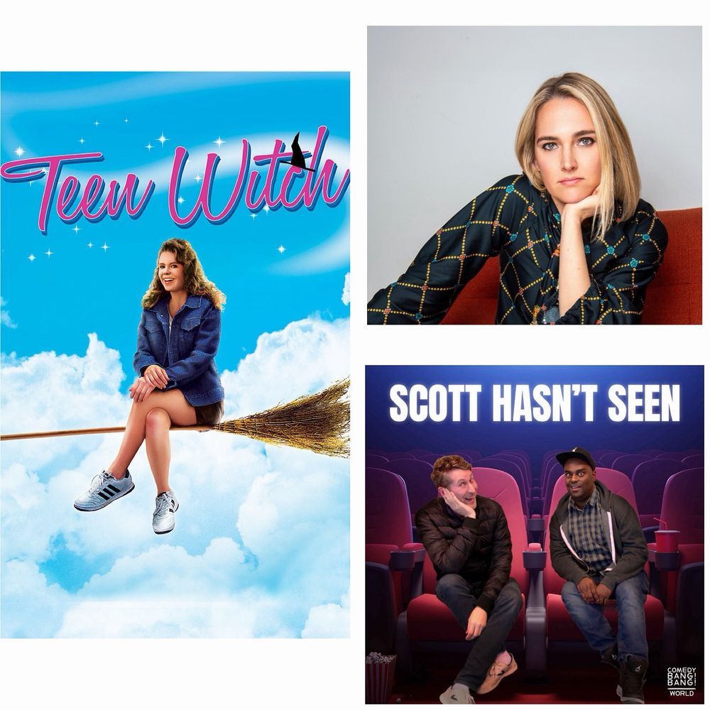 The poster for Teen Witch, a pic of Jena Friedman, and the SHS logo