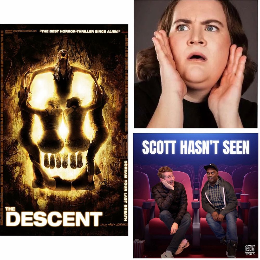 The poster for The Descent, a pic of Betsy Sodaro, and the SHS logo