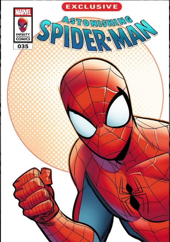The cover to Astonishing Spider-Man 35, featuring Spidey clenching his fist 