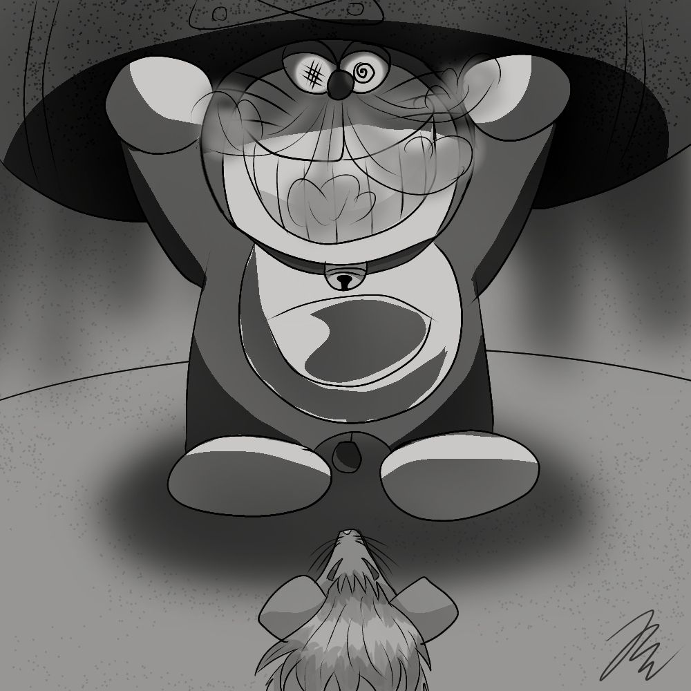 ... I randomly got an idea that the Eldritch God in Rat Form accidentally meets a certain Robot Raccoon Cat... Not the best idea i can come up with😐.