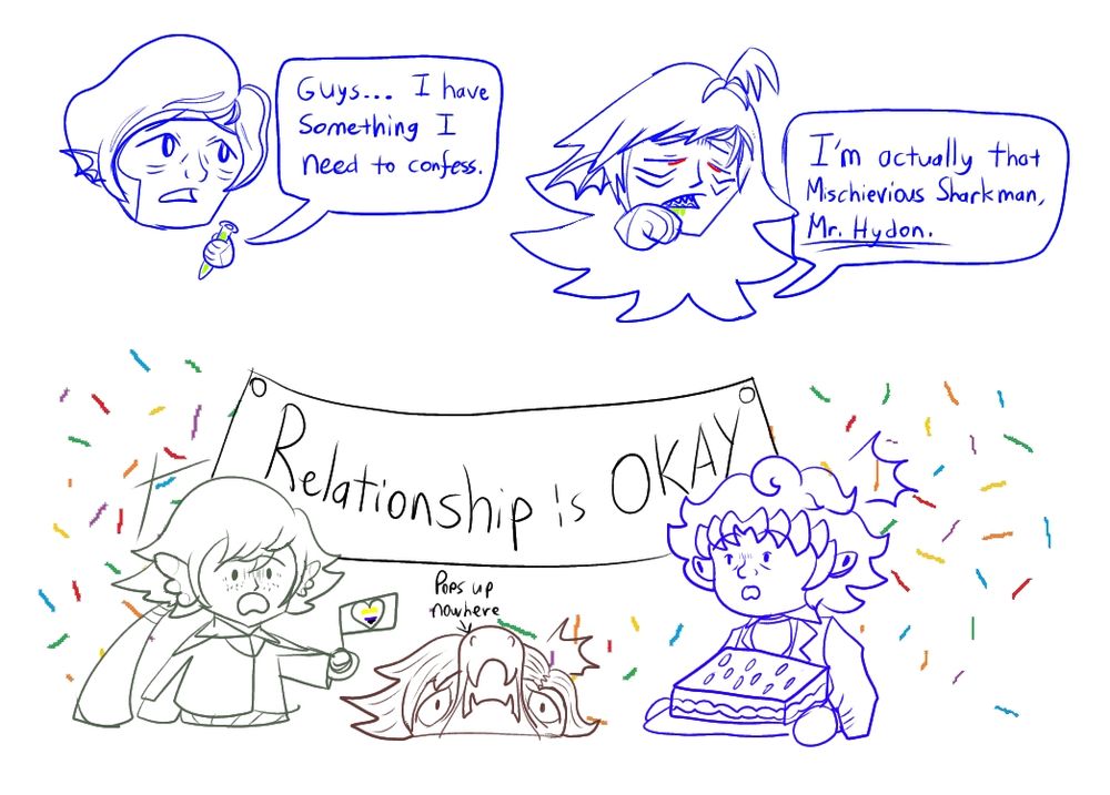 The meme about revealing the truth. I got that from discord channel. (And Sidenote: Mr. Lutheron and Miss Athasiana didn't come to their party because of keyplot reason)