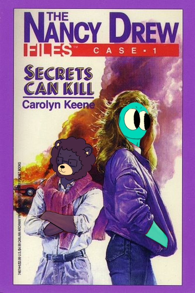 Dick & Bluto edited onto the cover characters from "The Nancy Drew Files Case 1: Secrets can Kill" by Carolyn Keene. We'll be playing the first original game by HER interactive. Live on Twitch!