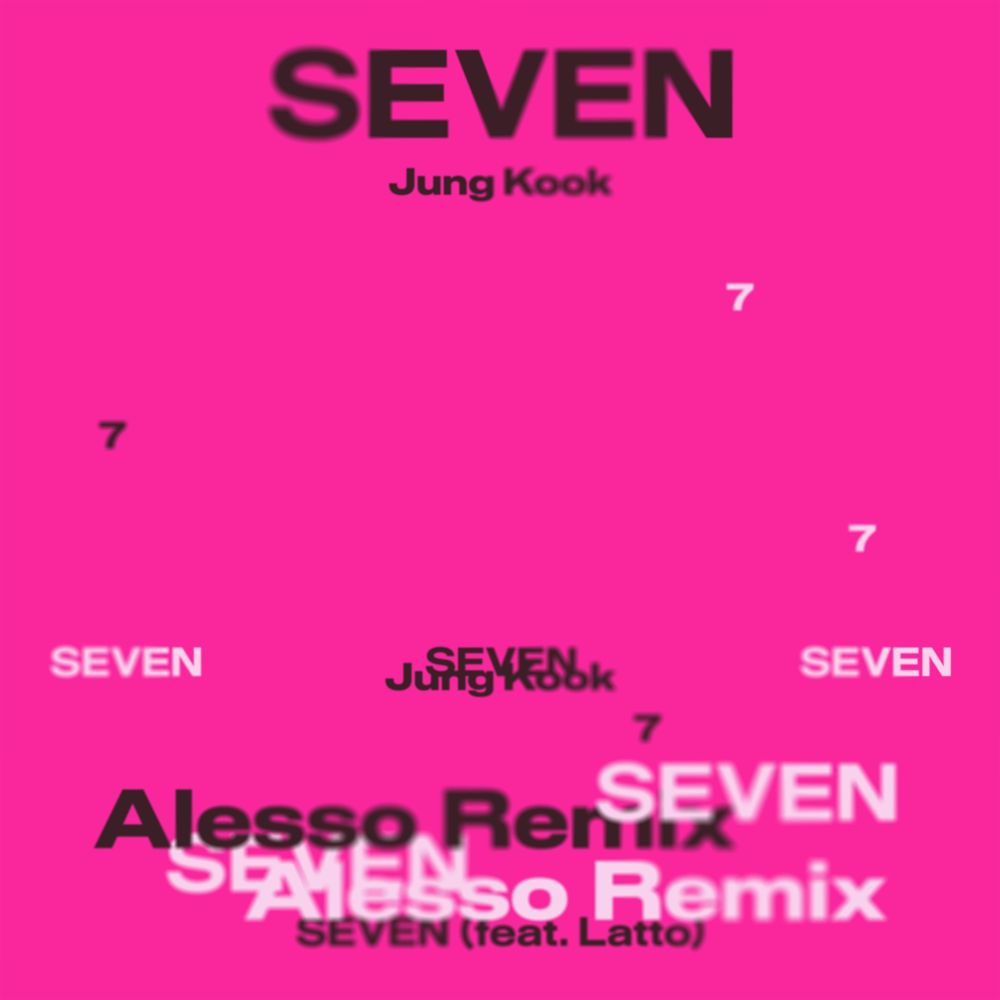 Hot pink poster announcing Seven Alesso Remix
