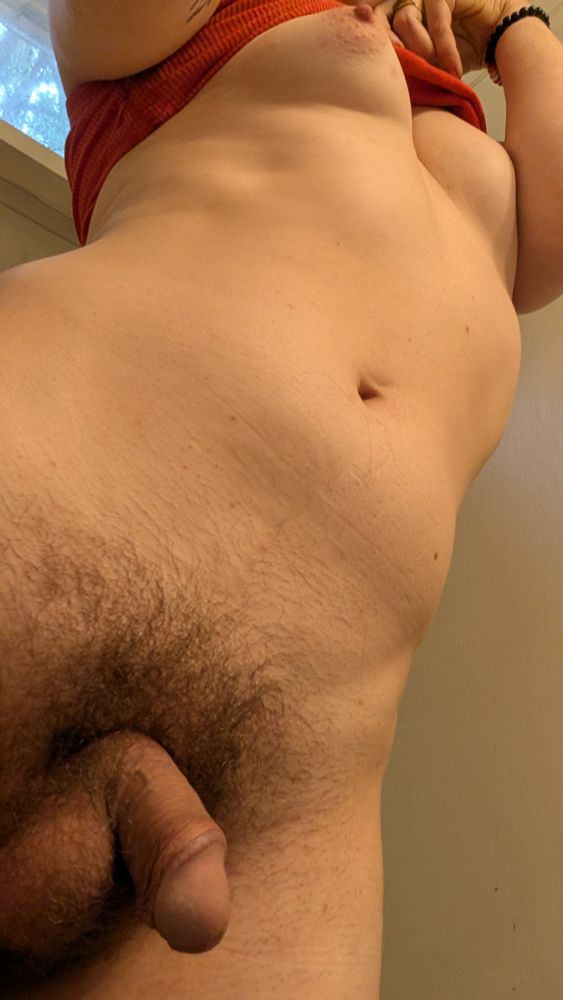 Bailey, a naked trans girl shows off her body