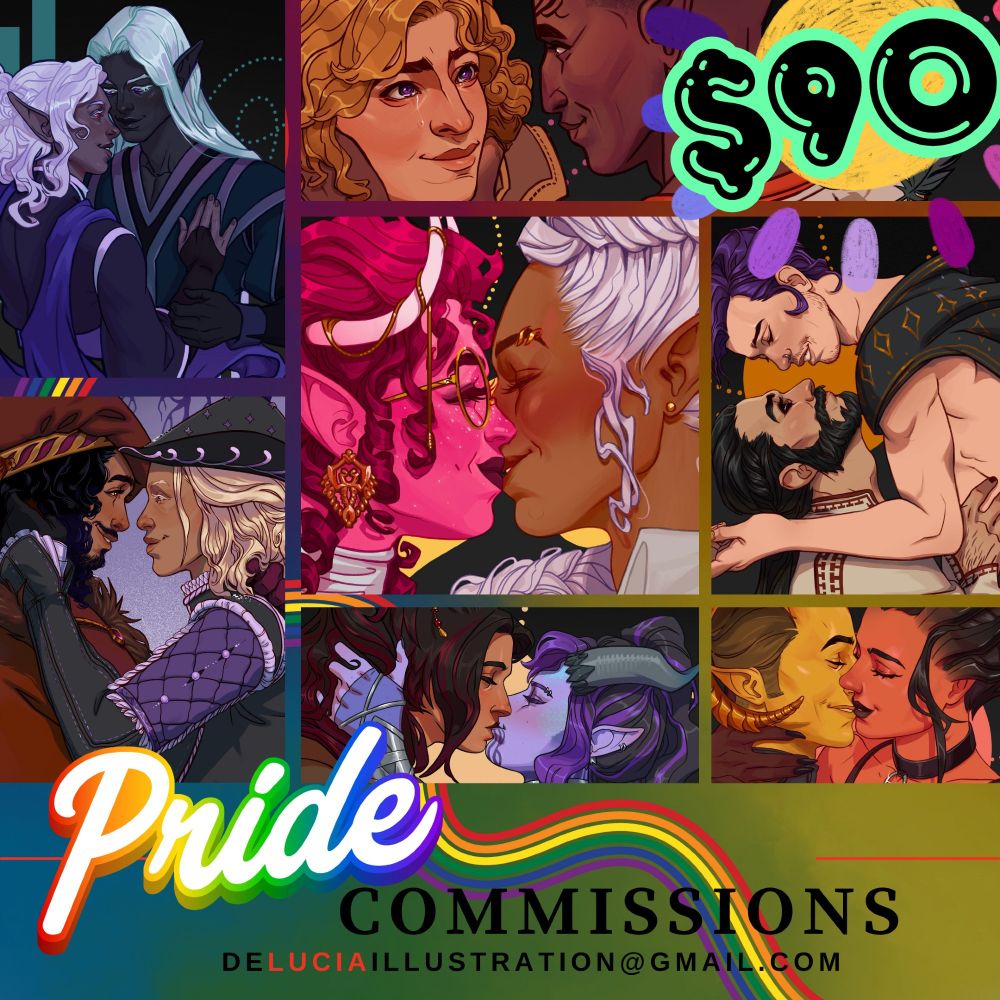Pride commission sheet. Contact deluciaillustration@gmail.com 