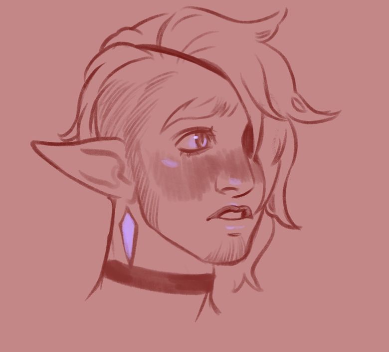 Quick Sketch of Dndemon's drow character Sorin.