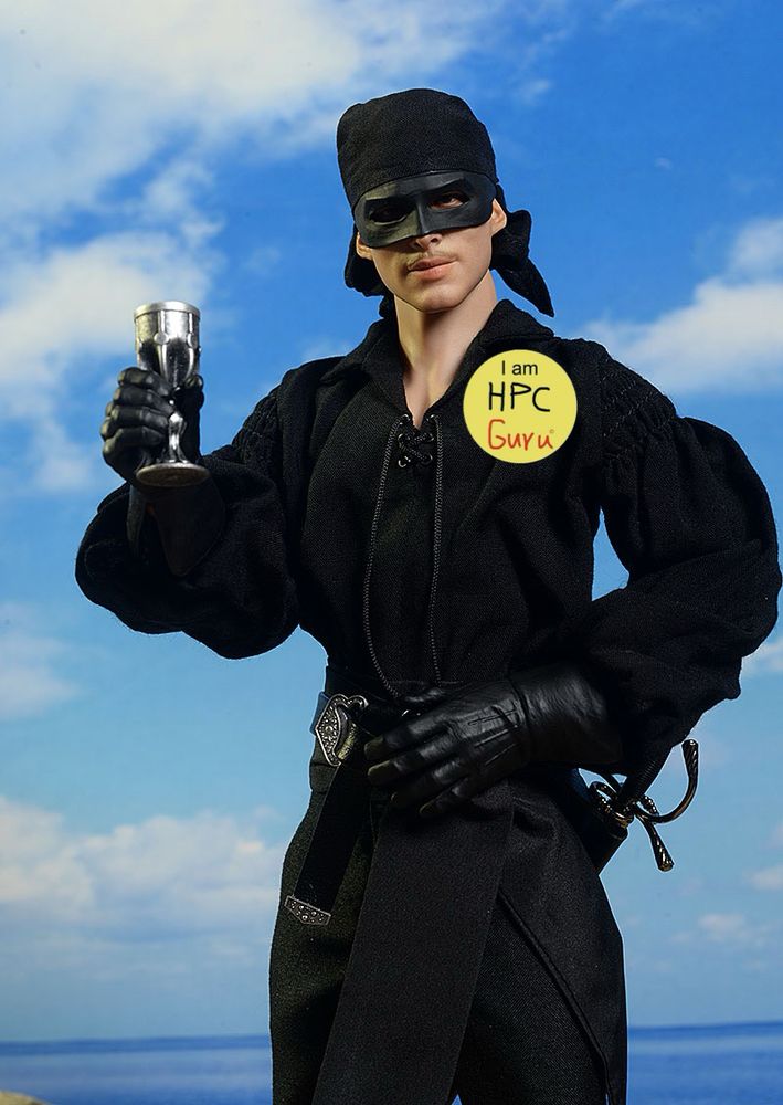 Mashup of Dread Pirate Roberts from Princess Bride and the “I am HPC Guru” button