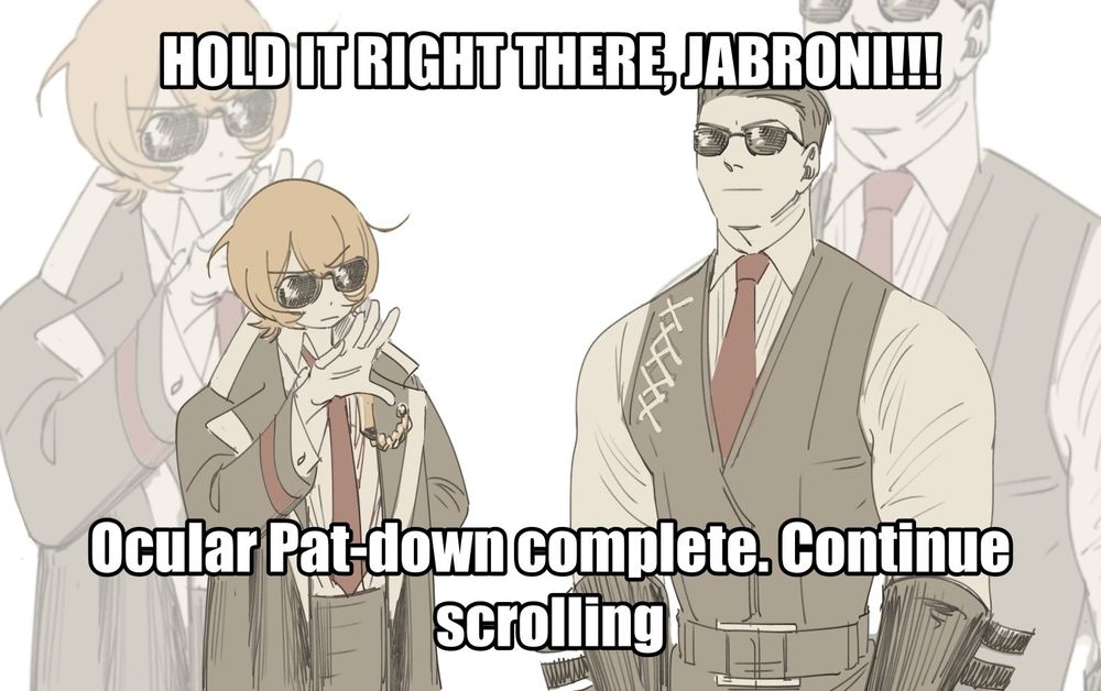 Don and Meursault from Limbus Company calling the viewer a jabroni.