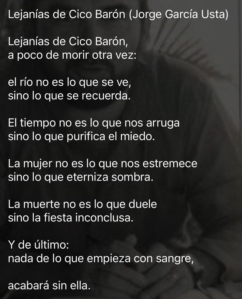 Poema Lejanías de Cico Barón.