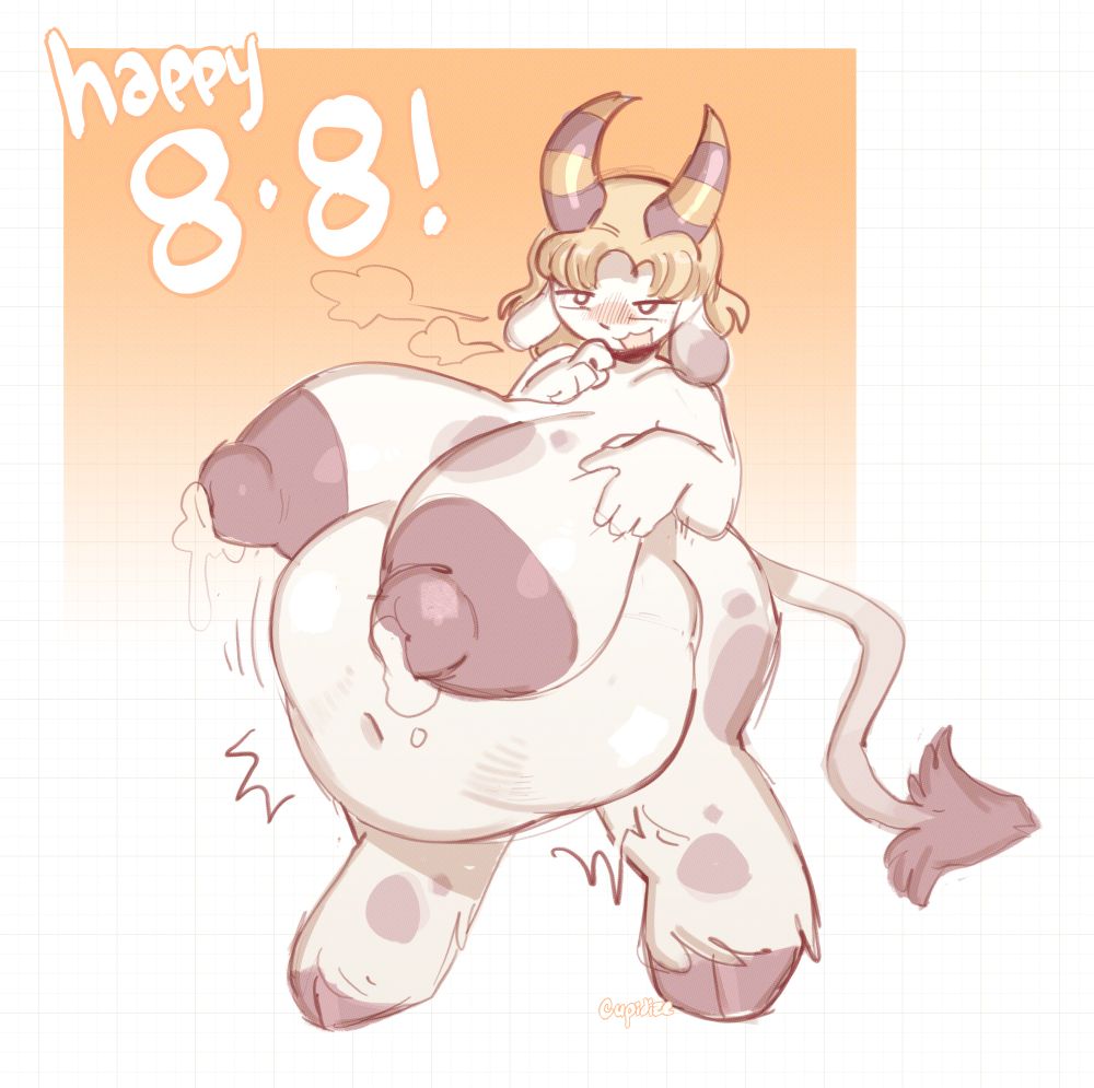 A sheep slowly turning into a cow after having swallowed one