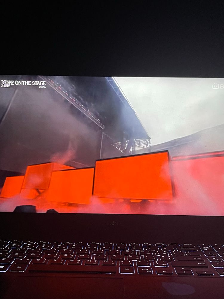 A screen showing Jhope’s concert at Goyang 