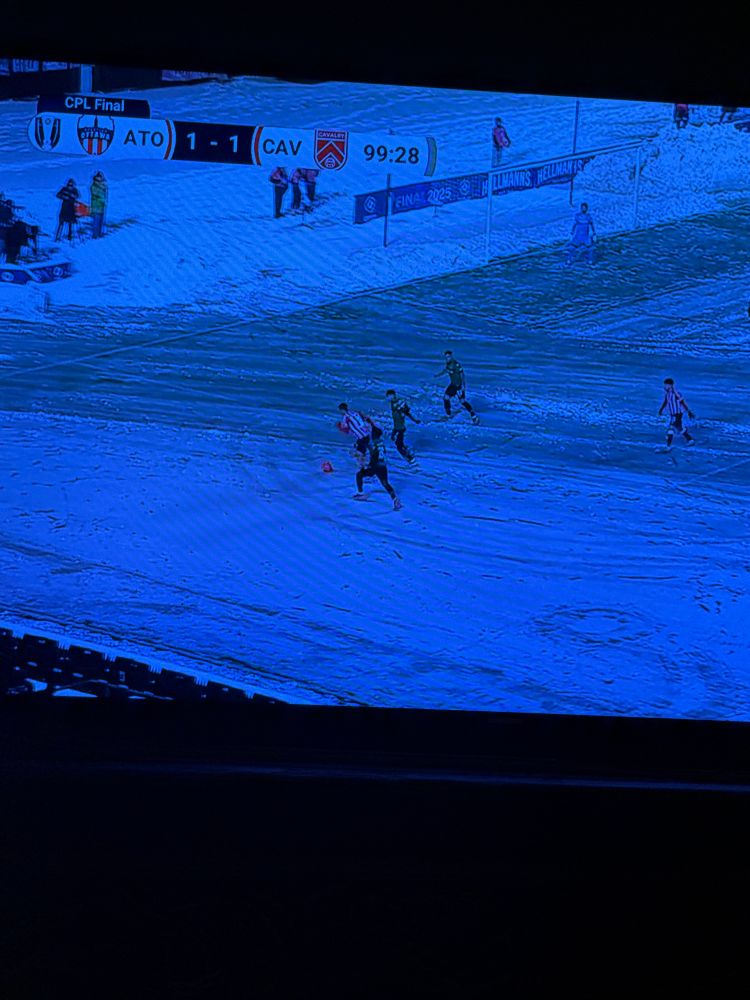 Cpl final being played in Ottawa on a icy snow covered field