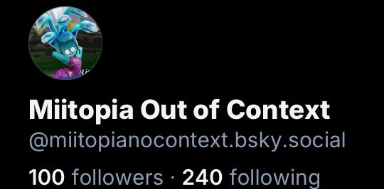 A screenshot of @miitopianocontext’s follower count, which is now 100! 
