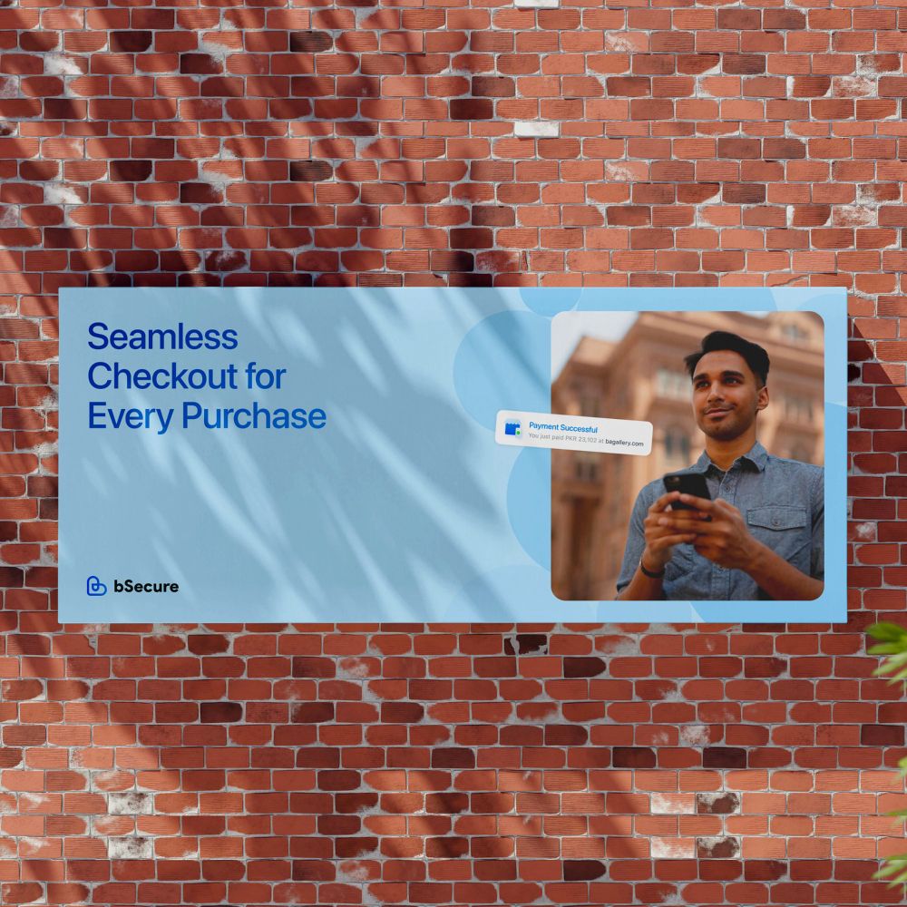 bSecure Brick Wall Banner - Seamless Checkout for Every Purchase