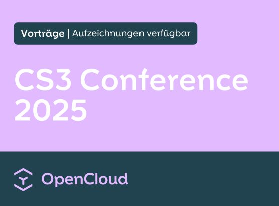 Die Aufzeichnungen der CS3 Conference 2025 sind jetzt verfügbar.