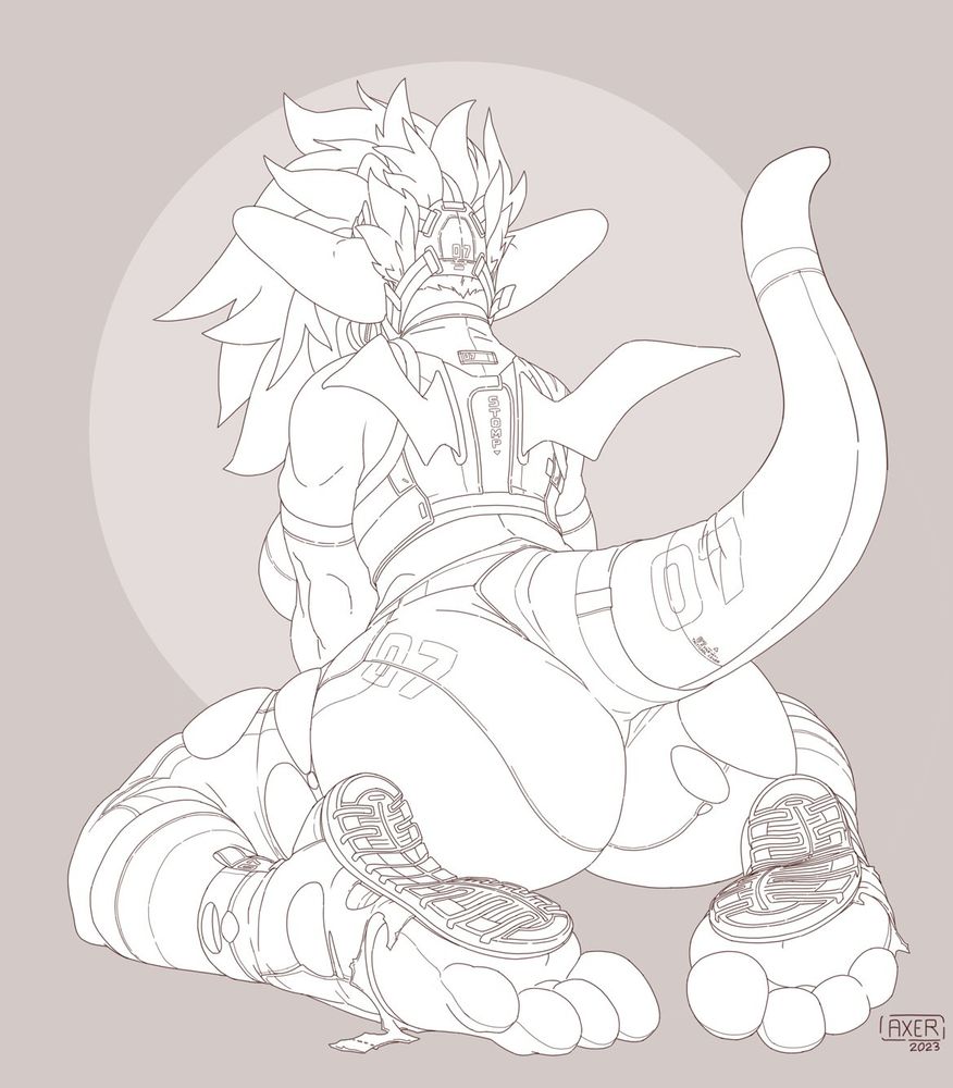 female axer sits showing their butt as their feet outgrow their sneakers. they are wearing tight tactical bodsysuit and oh no it's so terrible don't tell visa or mastercard