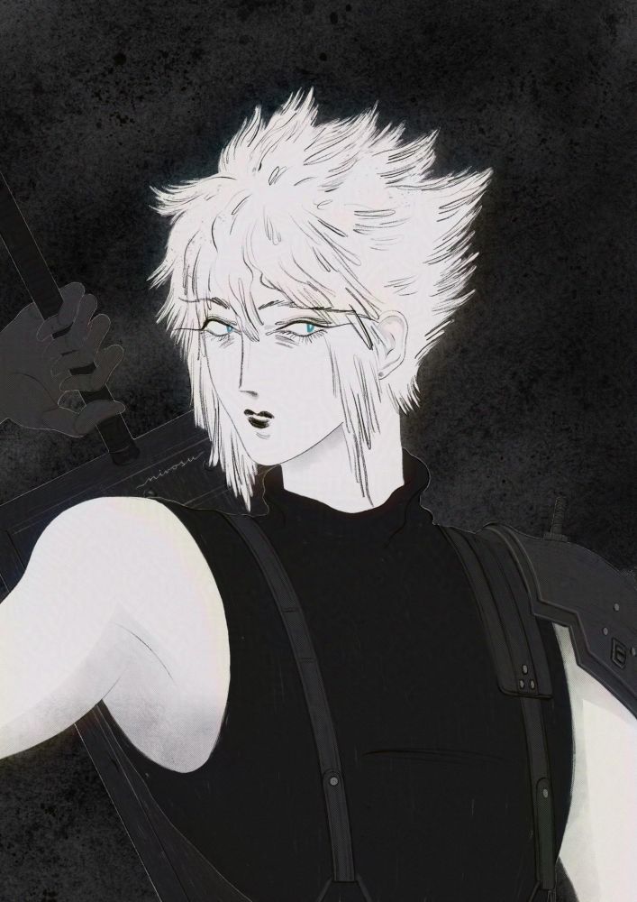 Portrait of Cloud Strife from Final Fantasy XII.