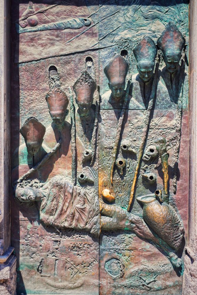 Door of a church in Ljubljana.