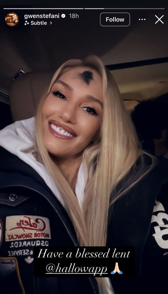 Screen shot of Gwen Stefani promoting the Hallow app.