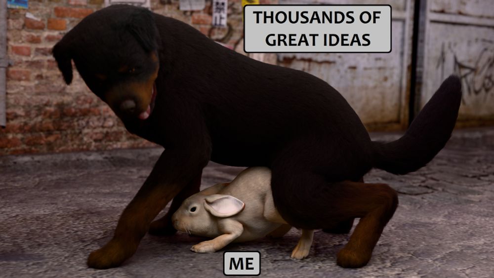 A visual metaphor showing how I'm overwhelmed by too many ideas and loving it.