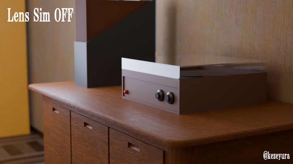 Lens Simを使用していない通常のレンダリング画像