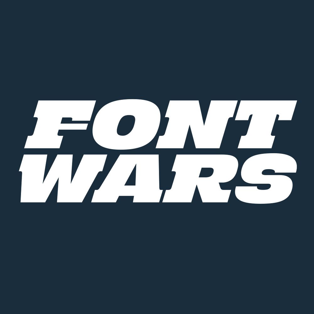 White text an dark background, saying Font Wars.