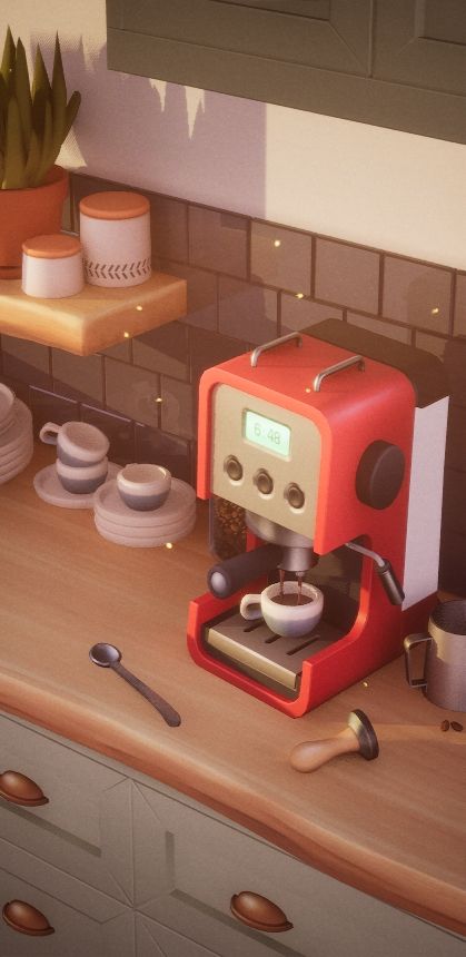 Coffee machine in the morning. Game Dev in Unreal