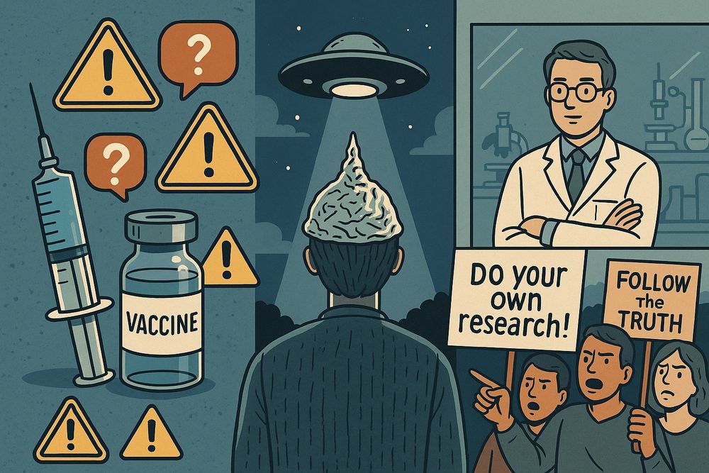 An image representing science scepticism, ufo conspiracism, and other themes of the paper